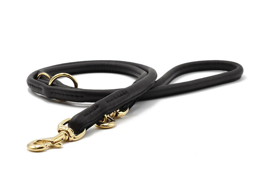 Lederleine Rundgenäht 3m Gold