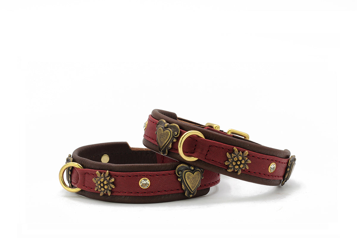 Halsband Mini Herzilein Burgundy