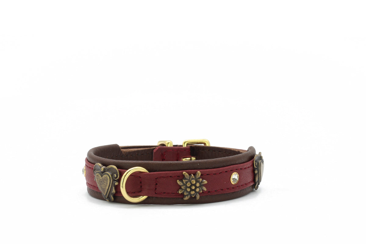 Halsband Mini Herzilein Burgundy