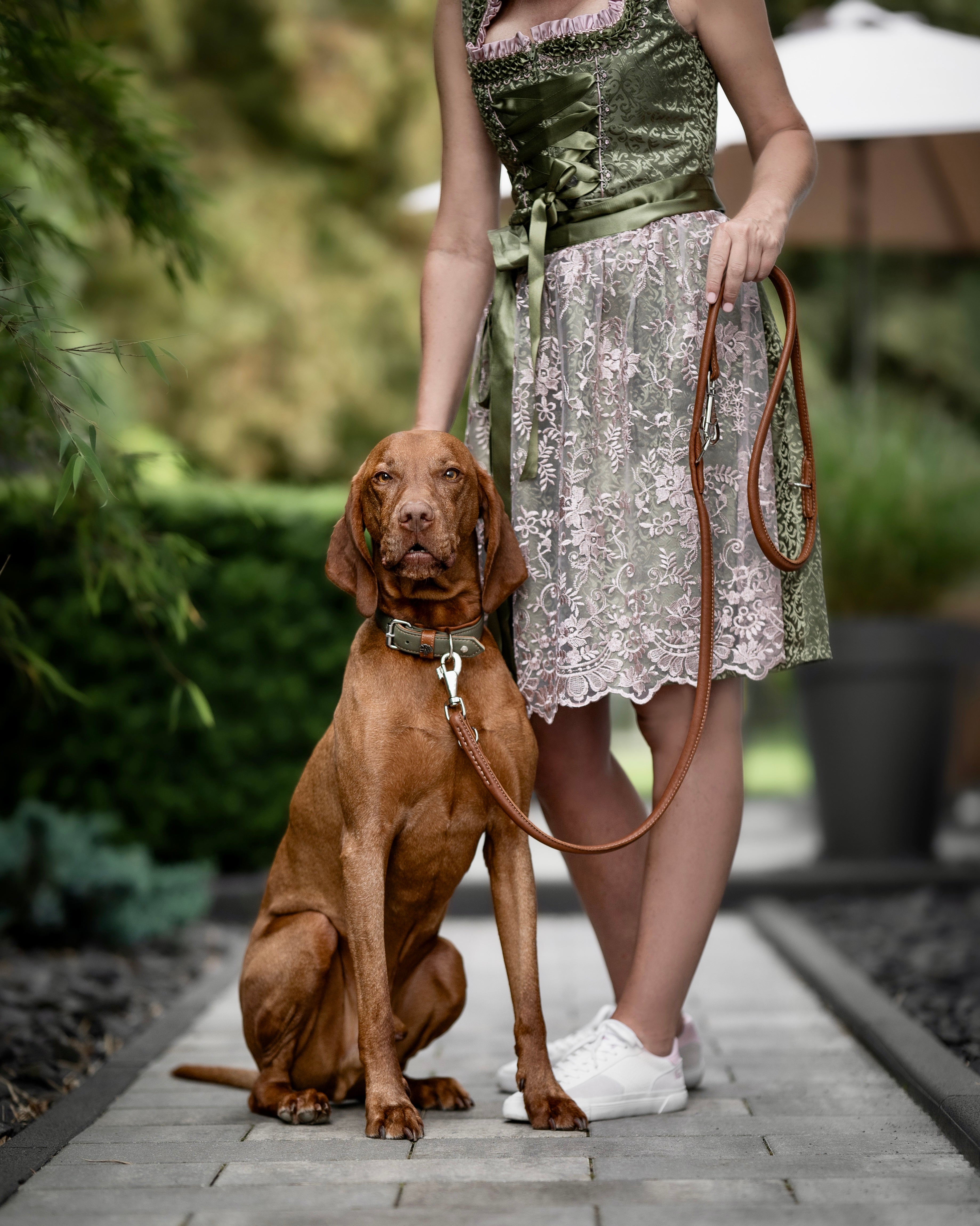 Lederleine Rundgenäht 2m Silber