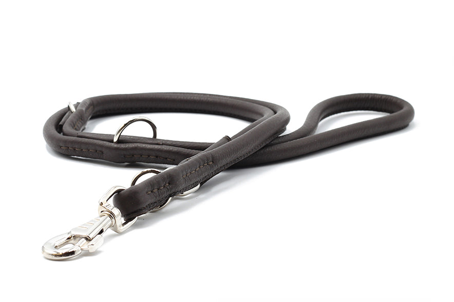 Lederleine Rundgenäht 2m Silber