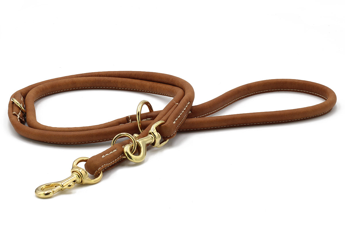 Lederleine Rundgenäht 3m Gold