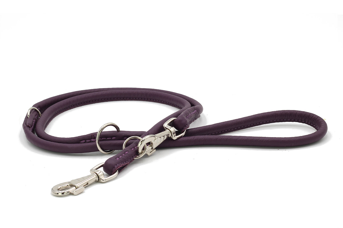 Lederleine Rundgenäht 2m Silber