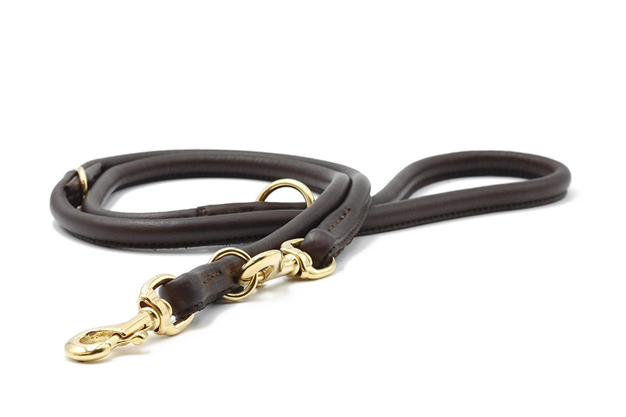 Lederleine Rundgenäht 3m Gold